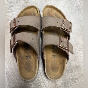 Birkenstock Taupe Double-Strap Sandals